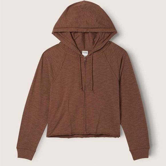 🩷FIRM PRICE🩷 PINK SUMMER LOUNGE COTTON ZIP-UP HOODIE - Picture 2 of 9